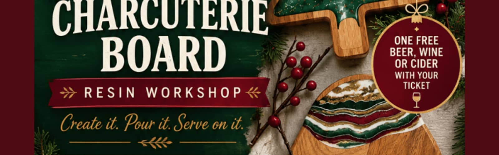 Make Your Own Holiday Charcuterie Board: Resin Workshop