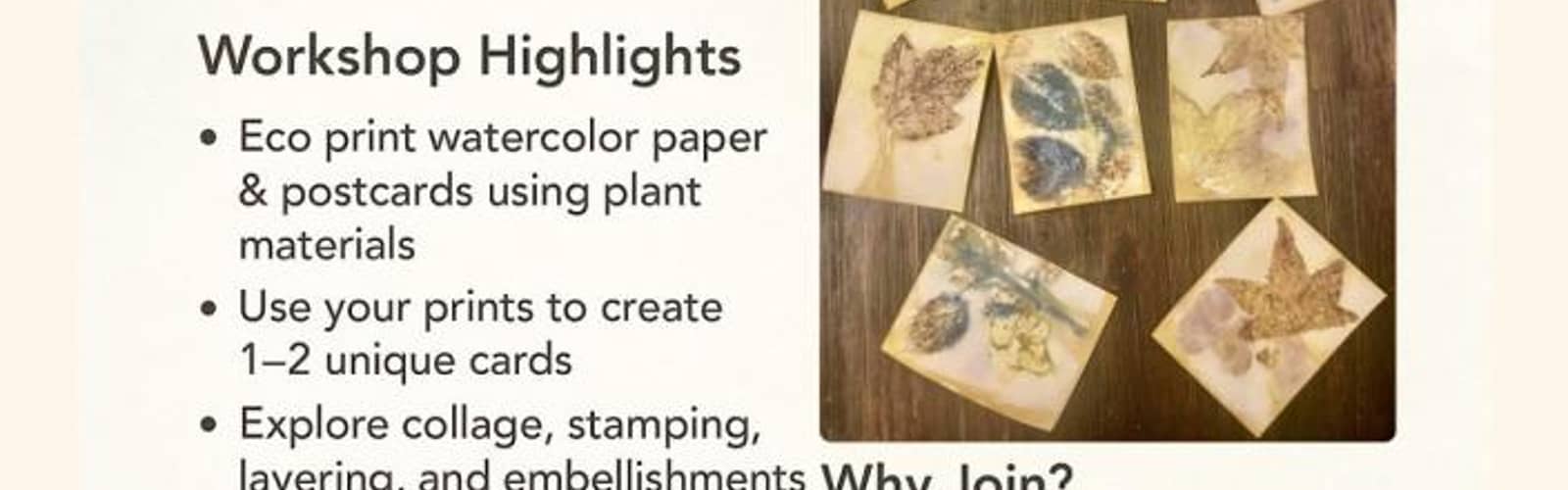 Eco Printing & Mixed Media Cards Workshop