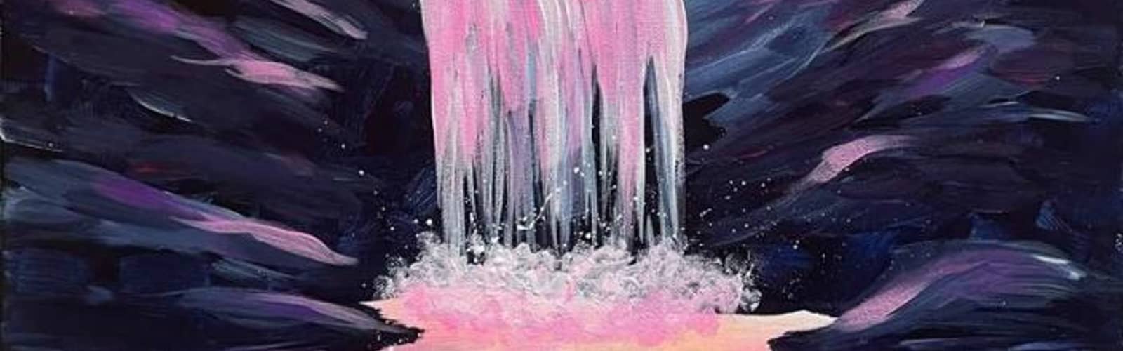 🍭💦 Paint and Sip: Cotton Candy Waterfall 💦🍭