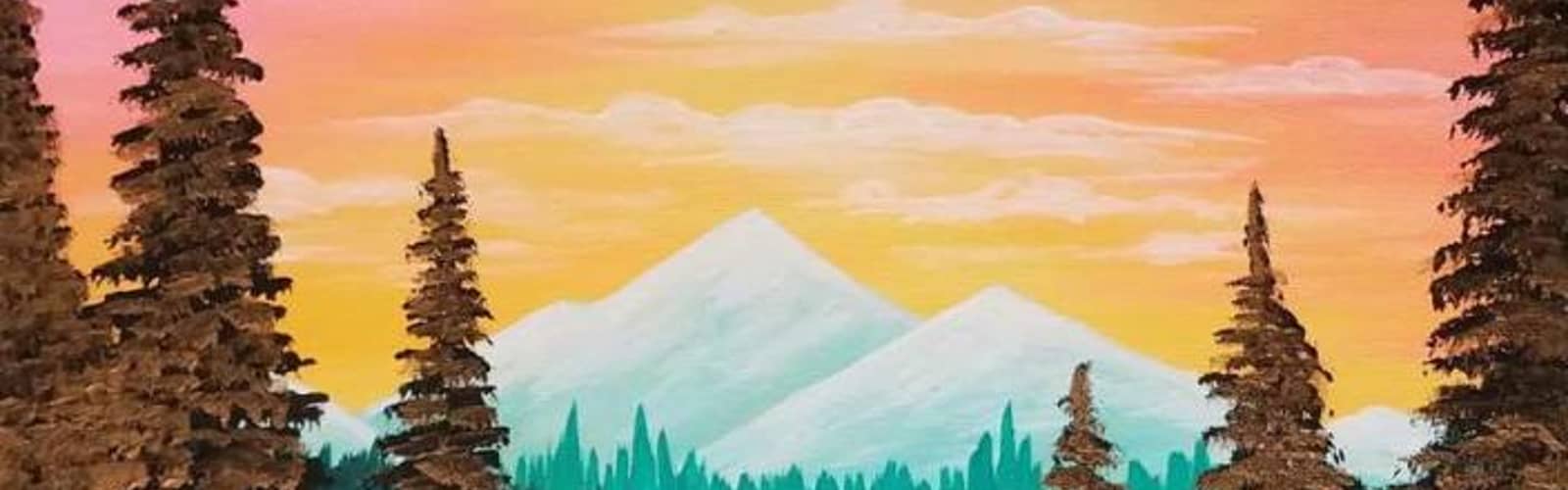 🎨🥤🏔️ Paint and Sip: Emerald Glow Mountain 🌲✨