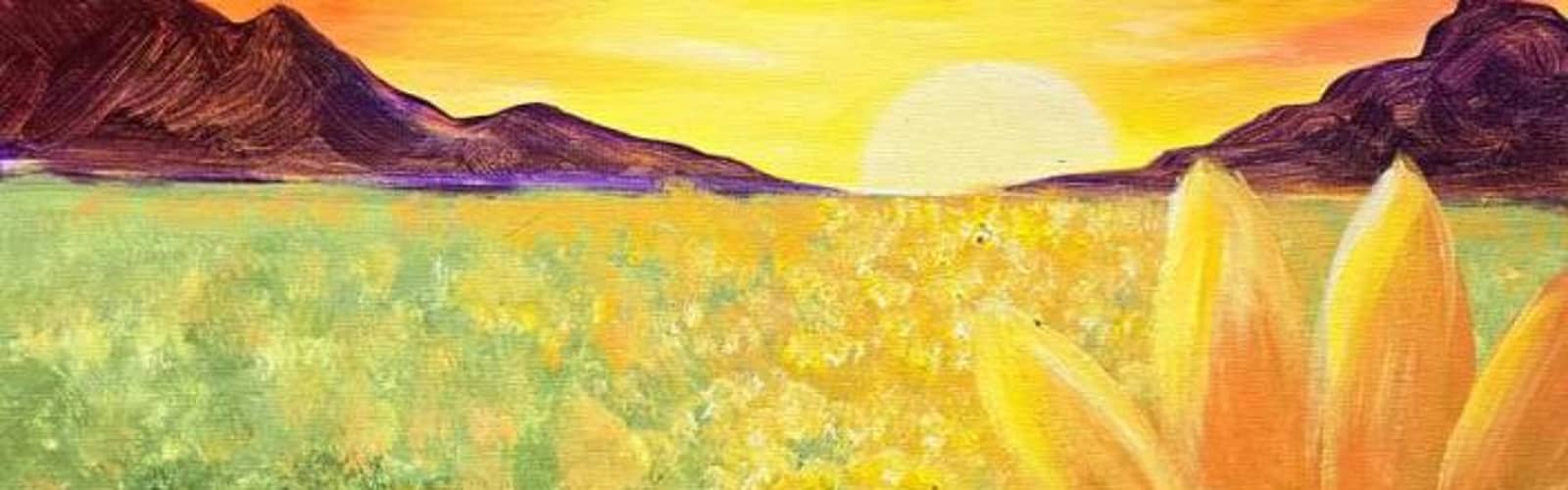 🎨🌻 Paint and Sip: Golden Hour Blooms ✨🌅