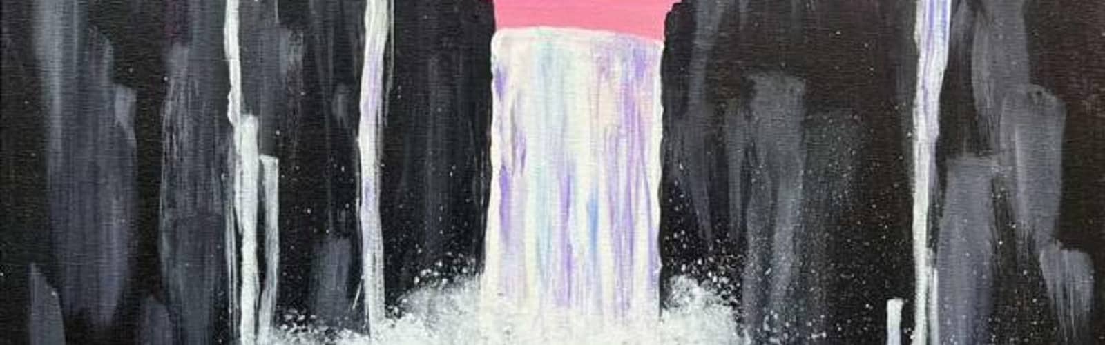 🎨🥤🏔️ Paint and Sip: Majesty Falls 🌲✨