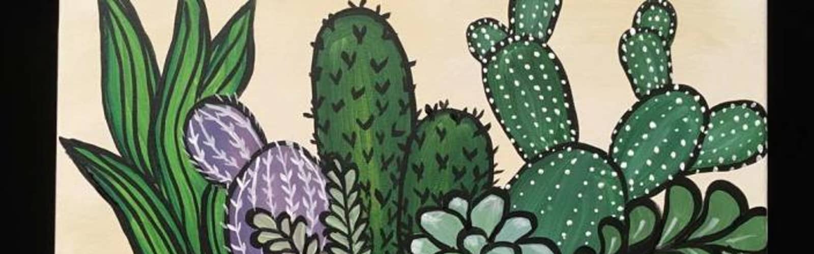 🎨🥤🌵 Paint and Sip: Prickly Pals 🌸✨