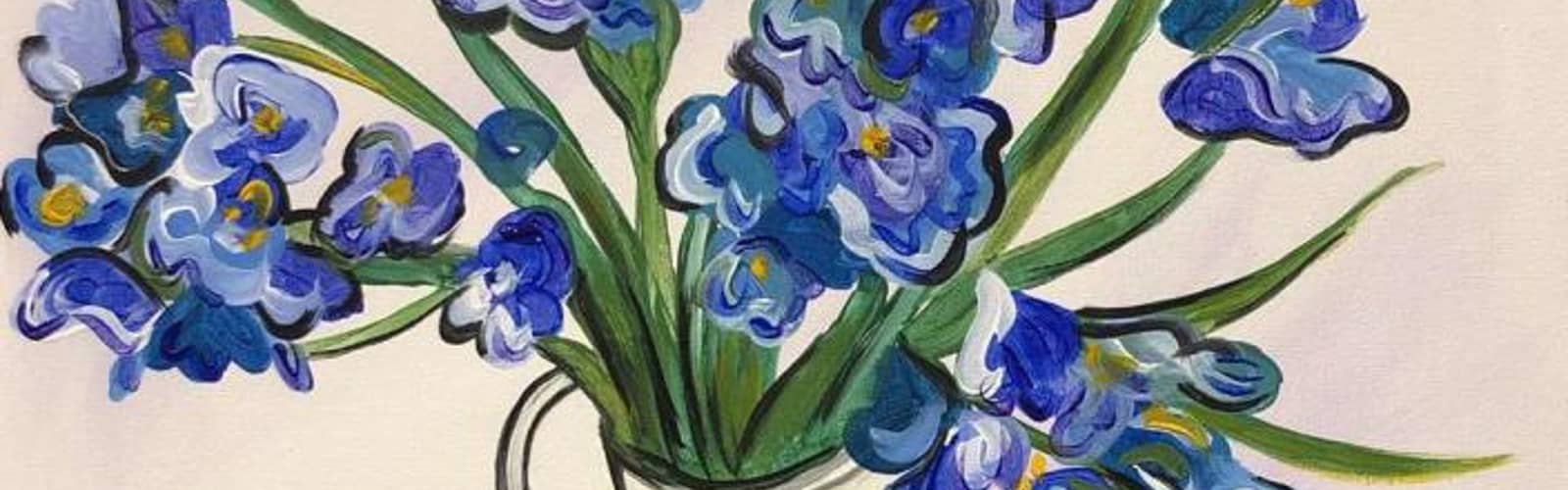 🎨🥤💙 Paint and Sip: Van Gogh's Blue Irises 🌸✨