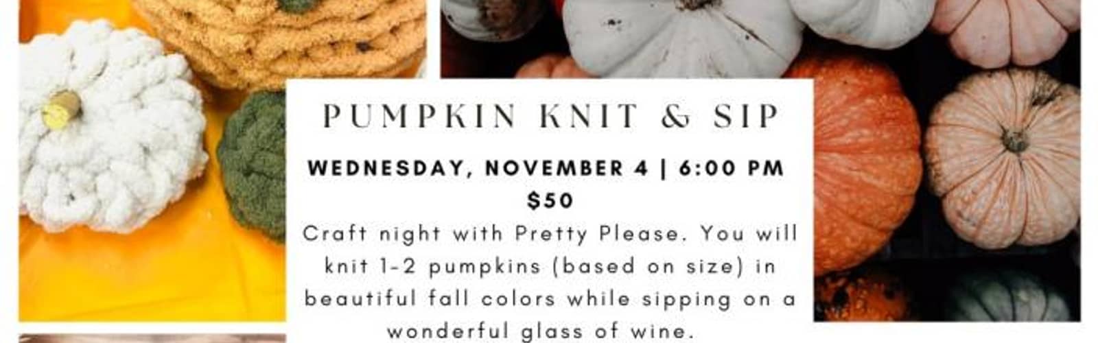Knit & Sip: Knitted Pumpkins with Pretty Please