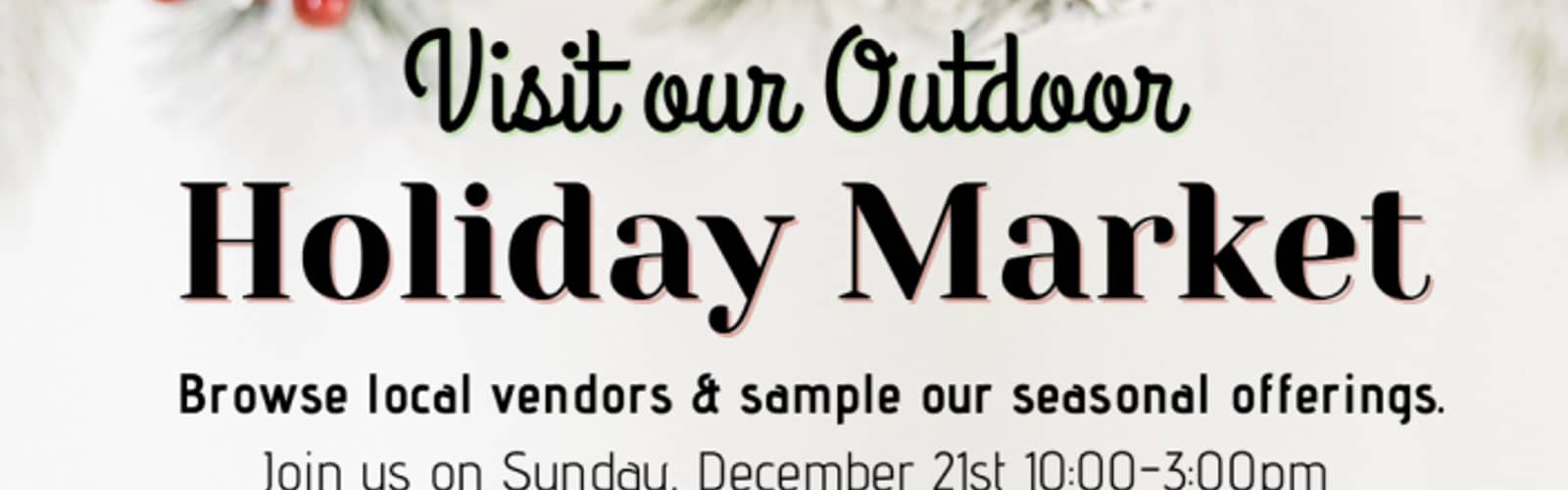 2026 Outdoor Holiday Market @Station 1846!
