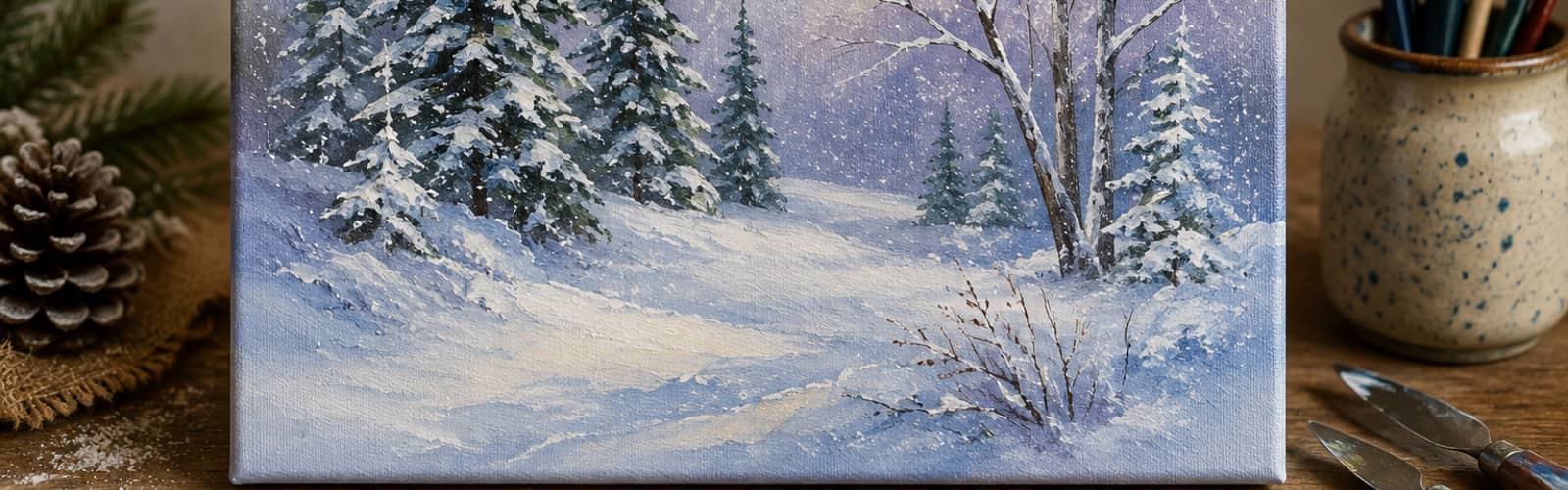 Paint Winter Tree Landscape on Canvas