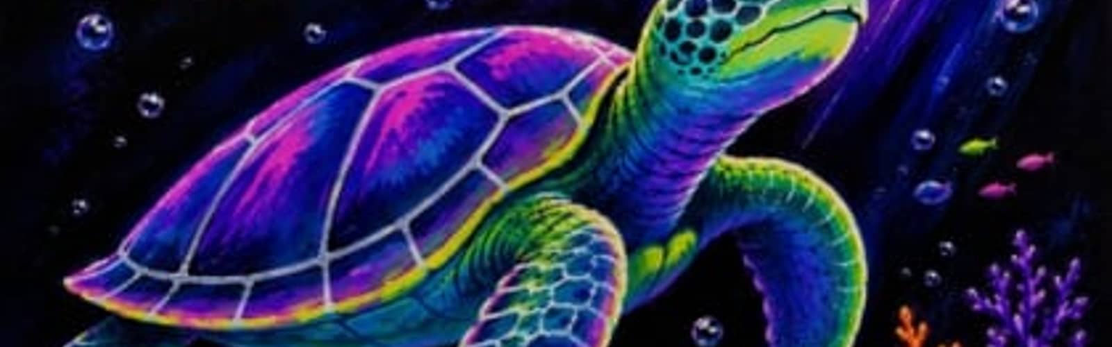 Cosmic Sea Turtle — Blacklight Paint & Sip