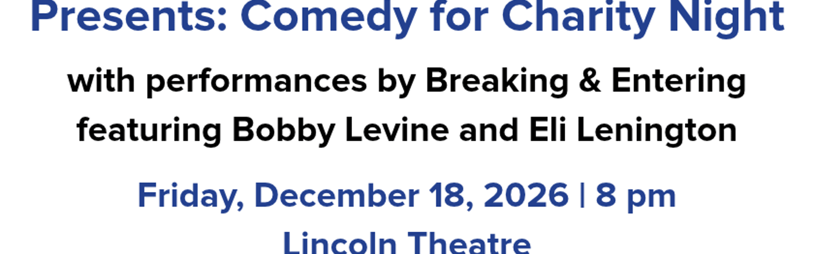 Comedy for Charity Night