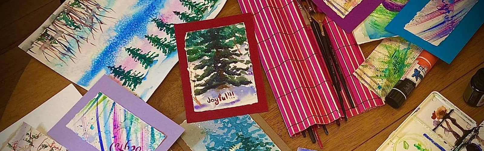 Watercolor Experimentation and Card-Making: Fall/Winter Edition