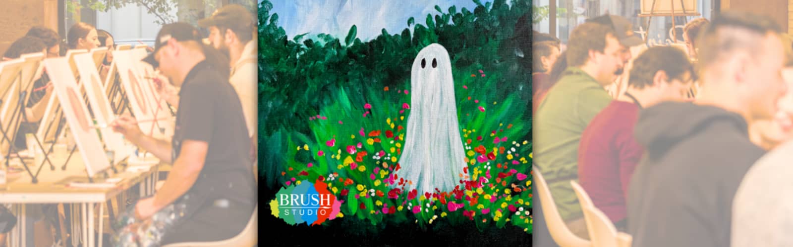 Brush Studio Paint & Sip - Wildflower Ghost