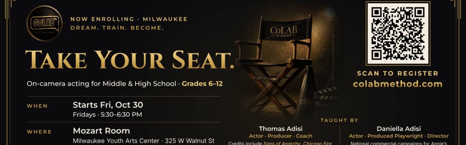 CoLAB On-Camera Acting for Teens & Tweens