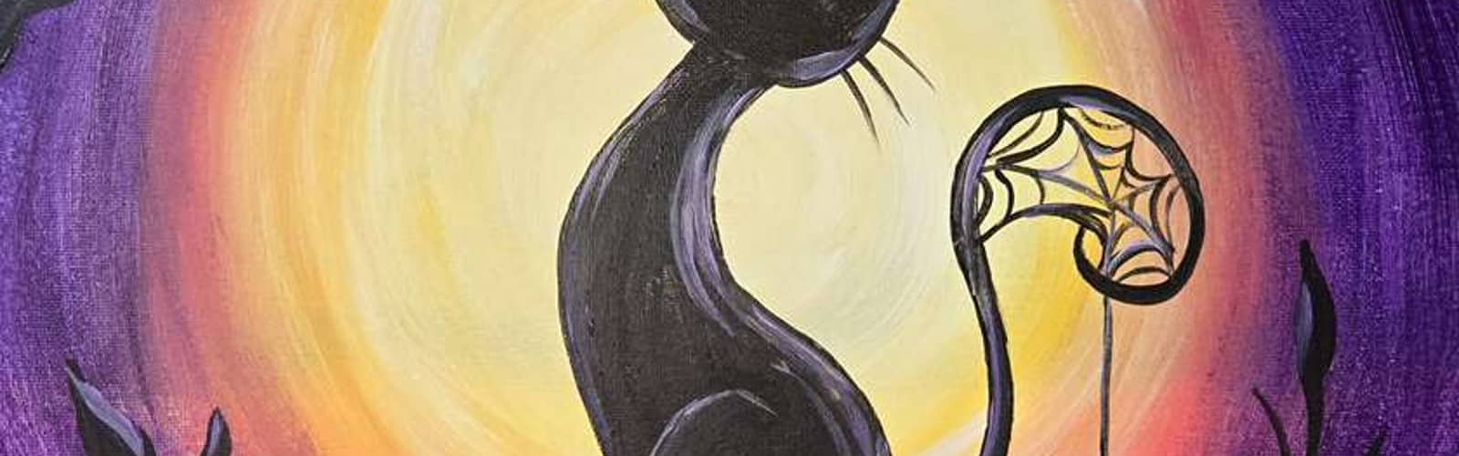 Paint and Sip: Whiskers and Webs 🐈‍⬛🕸️🌙