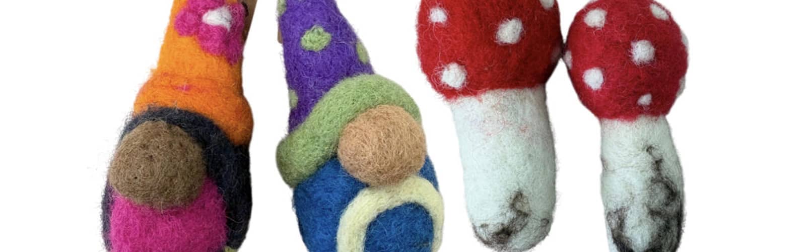 Mushroom & Gnome Needle Felt Ornaments