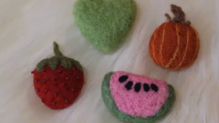 Fruity Friends: Needle Felted Mini Magnets