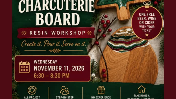 Make Your Own Holiday Charcuterie Board: Resin Workshop
