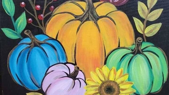 🎃🧡 Paint and Sip: Funky Pumpkins 🧡🎃