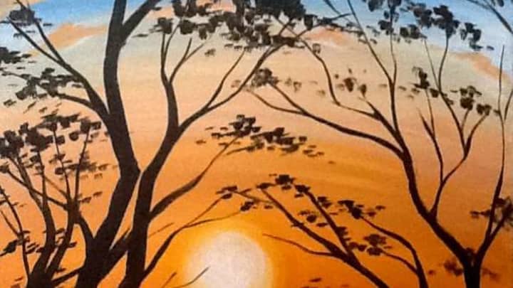🎨🥤🌅 Paint and Sip: Hilltop Sunset 🌄✨
