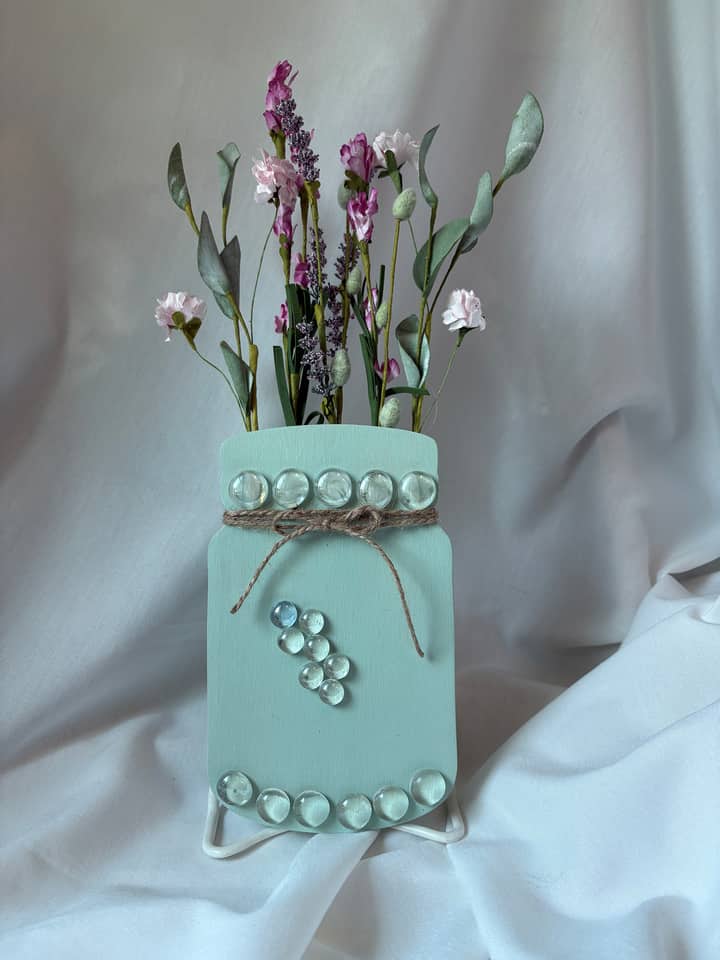 Wooden Jar Silhouette for Dried Flowers