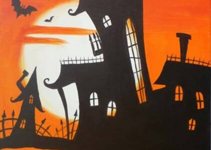 Spooky House Halloween Paint & Sip