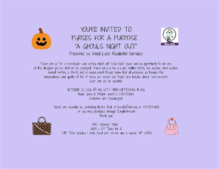 Purses for a Purpose, "A Ghouls Night Out"