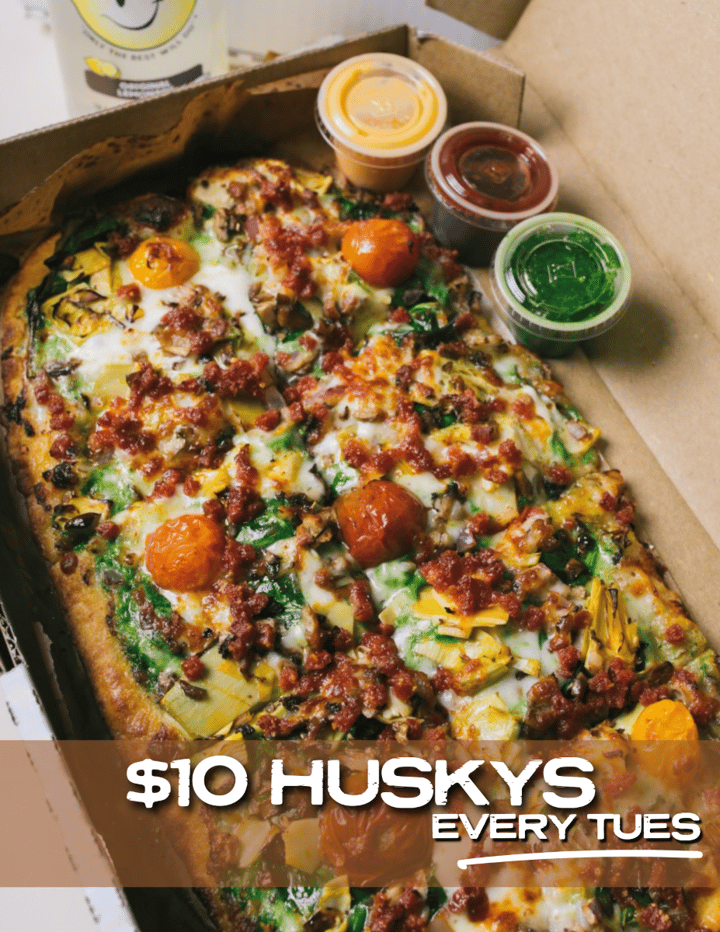 $10 Pizza Tuesdays at Slim + Husky’s