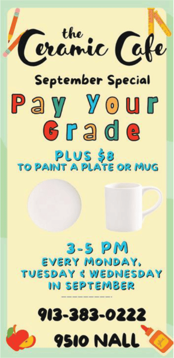 Pay Your Grade at Ceramic Cafe