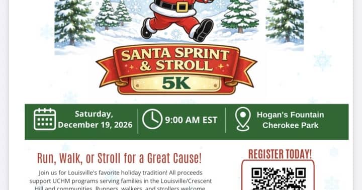 United Cresent Hill Ministries 30th Santa Sprint & Stroll -a timed 5K