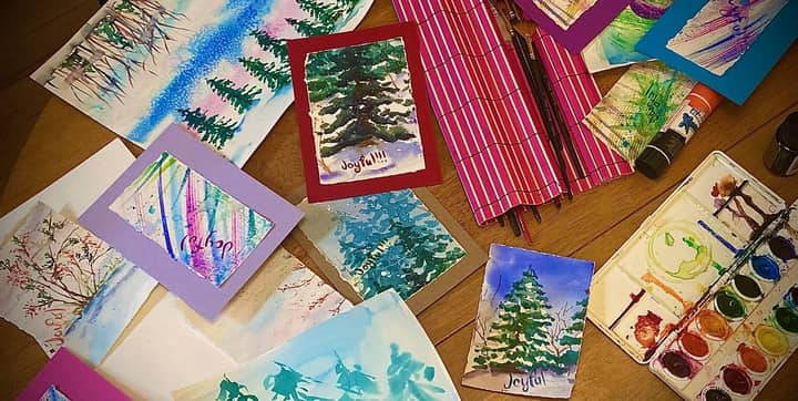 Watercolor Experimentation and Card-Making: Fall/Winter Edition