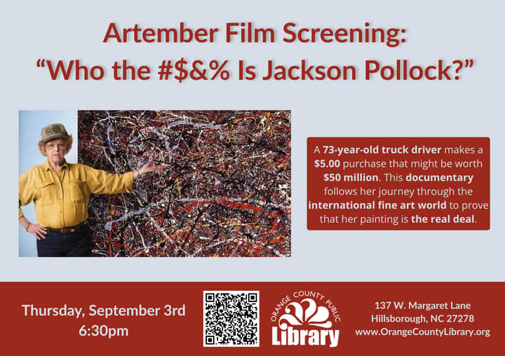 Artember Documentary Screening: "Who the #$&% Is Jackson Pollock?"