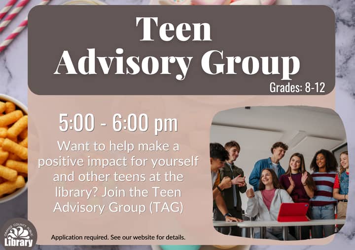 Teen Advisory Group Meeting, Grades 8-12