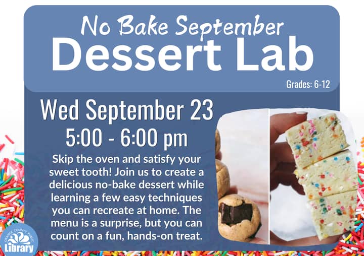 No Bake September: Dessert Lab, Grades 6-12