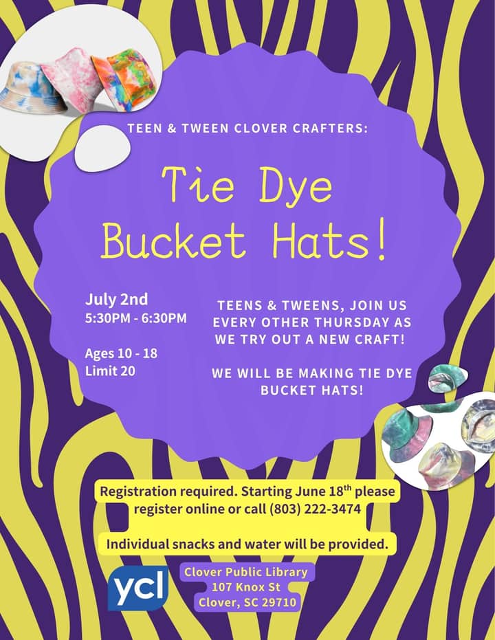 Teen & Tween Clover Crafters: Tie Dye Bucket Hats