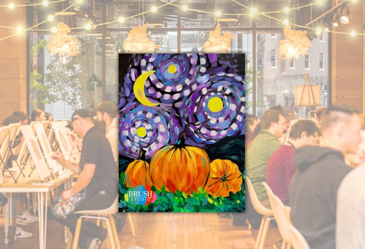 Brush Studio Paint & Sip - Starry Starry Pumpkin Patch